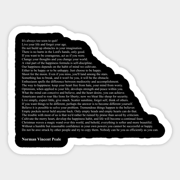 Norman Vincent Peale Quotes Sticker by qqqueiru